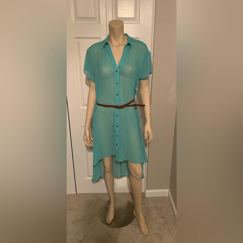 Green sheer dress
